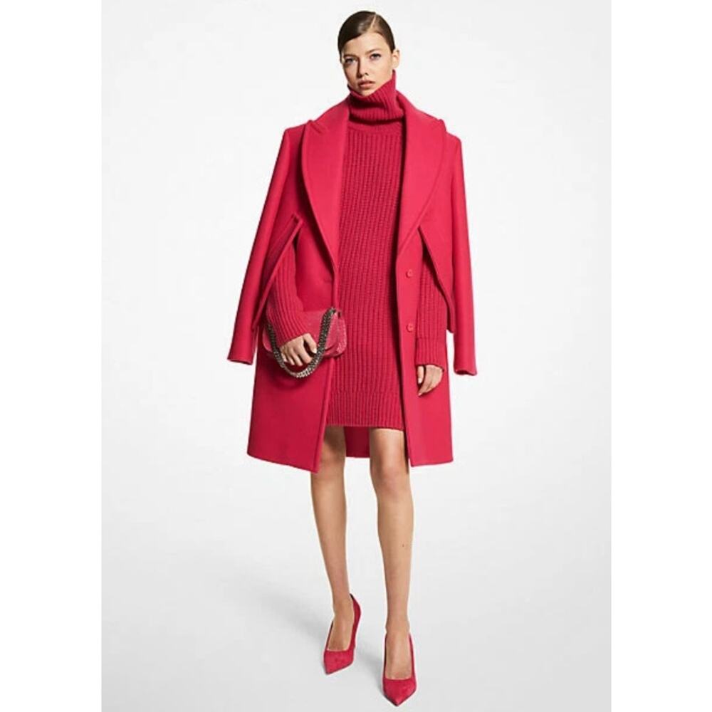 Michael Kors Collection Wool Melton Reefer Coat Sz 2